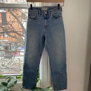 Everlane High Rise Straight Jean - 25 Ankle - Light Wash Denim